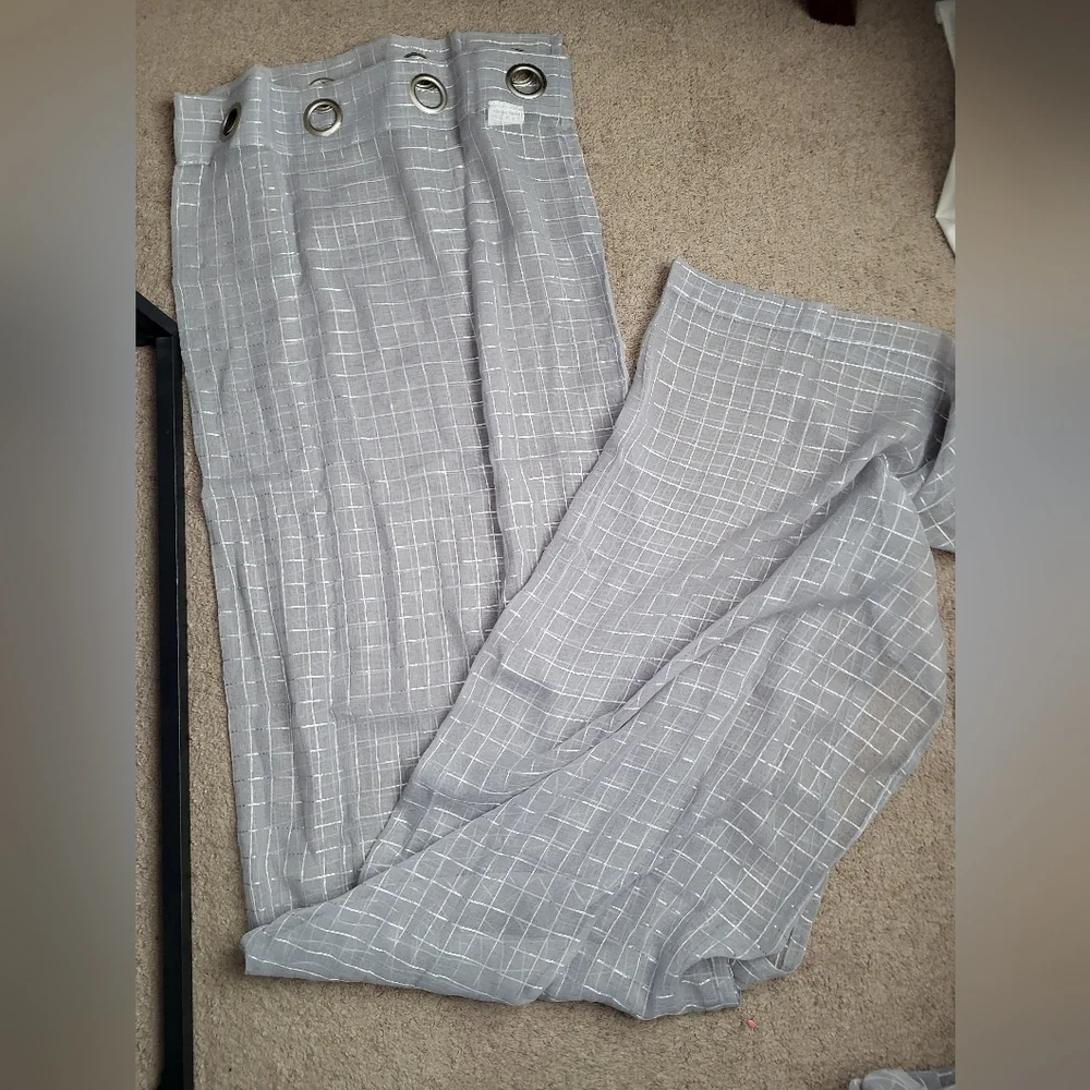Grey‎ Sheer Curtains 95x52 (2Panels)